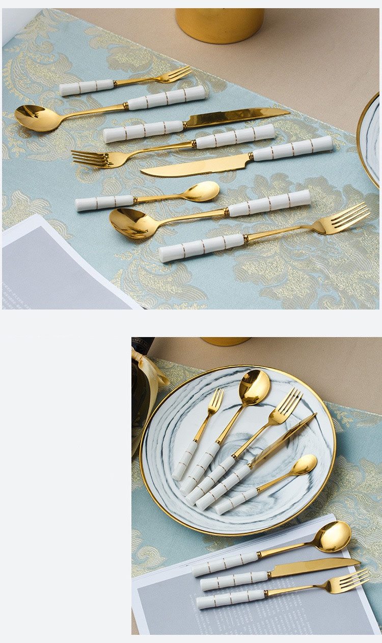 Carlon - Ceramic Handle Cutlery Set - Veooy