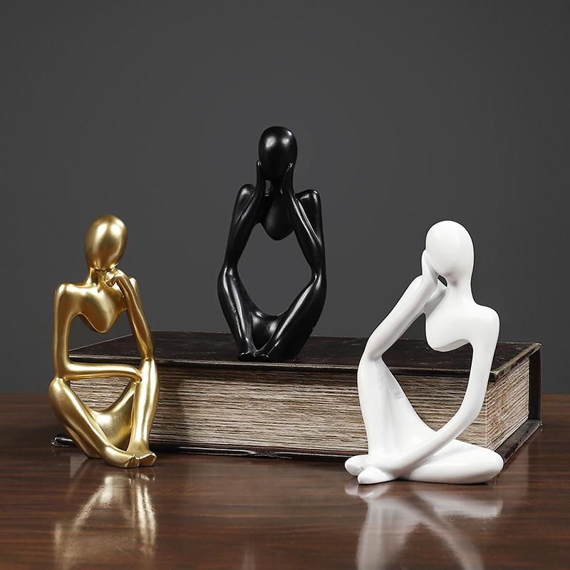 Thinker Statue Abstract Figure Sculpture Small Ornaments