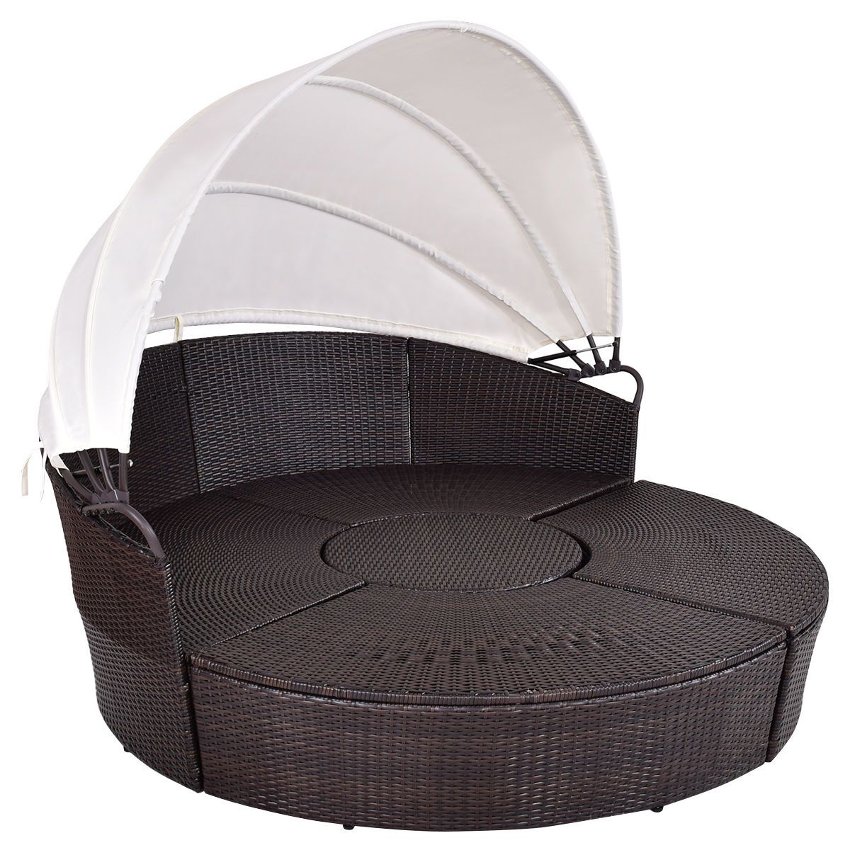 Jacinto - Canopy Cushioned Round Daybed Sofa