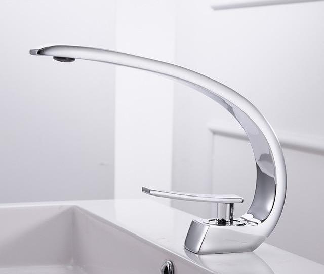 Modern Crane Design Single Handle Basin Faucet