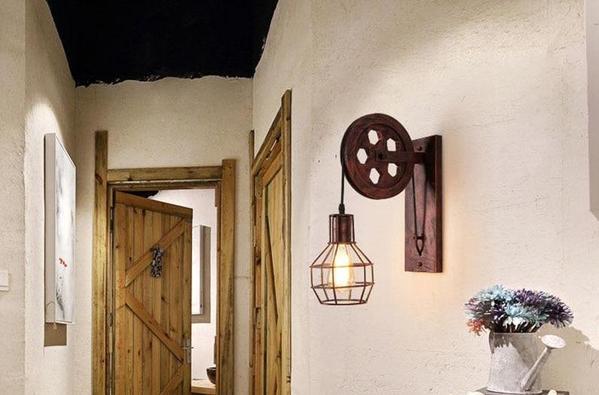 Loft - Industrial Vintage Pulley Wall Mounted Lamp