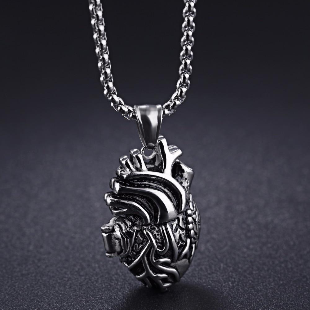 3D Anatomically Correct Heart Charm Necklace - Veooy