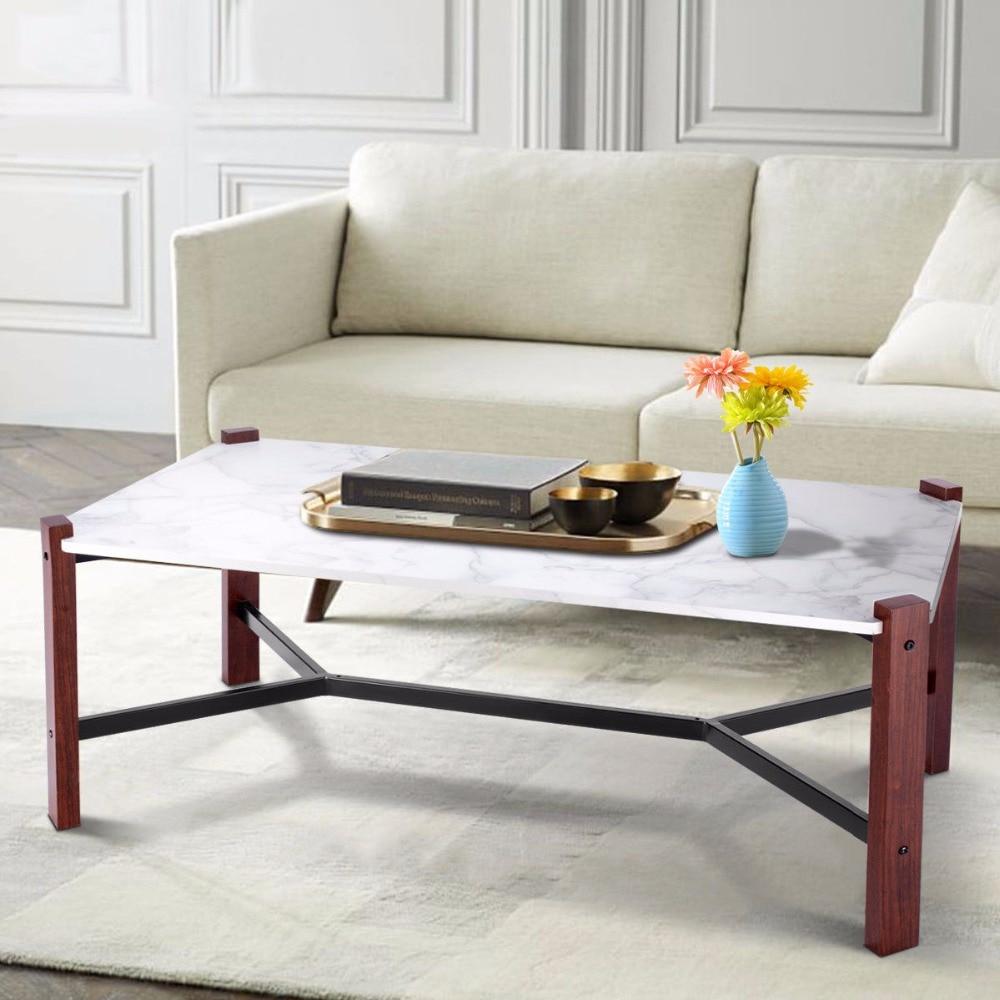 Fable - Faux Marble Top Living Room Coffee Table - Veooy