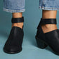 Chunky Heel Ankle Strap Boots - Veooy