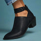Chunky Heel Ankle Strap Boots - Veooy