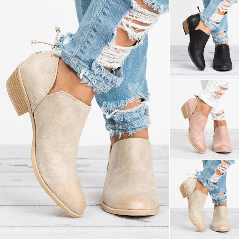 Butterfly Knot Side Slit Pointed Toe Ankle Boots - Veooy