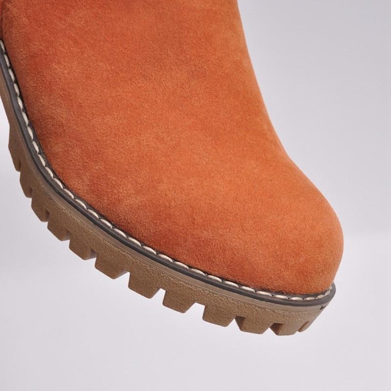 Round Toe Fleece Fold Down Ankle Boots
