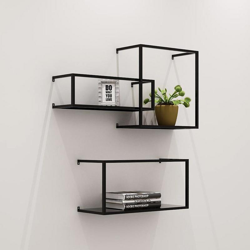 Brock - Modern Nordic Iron Frame Shelves - Veooy