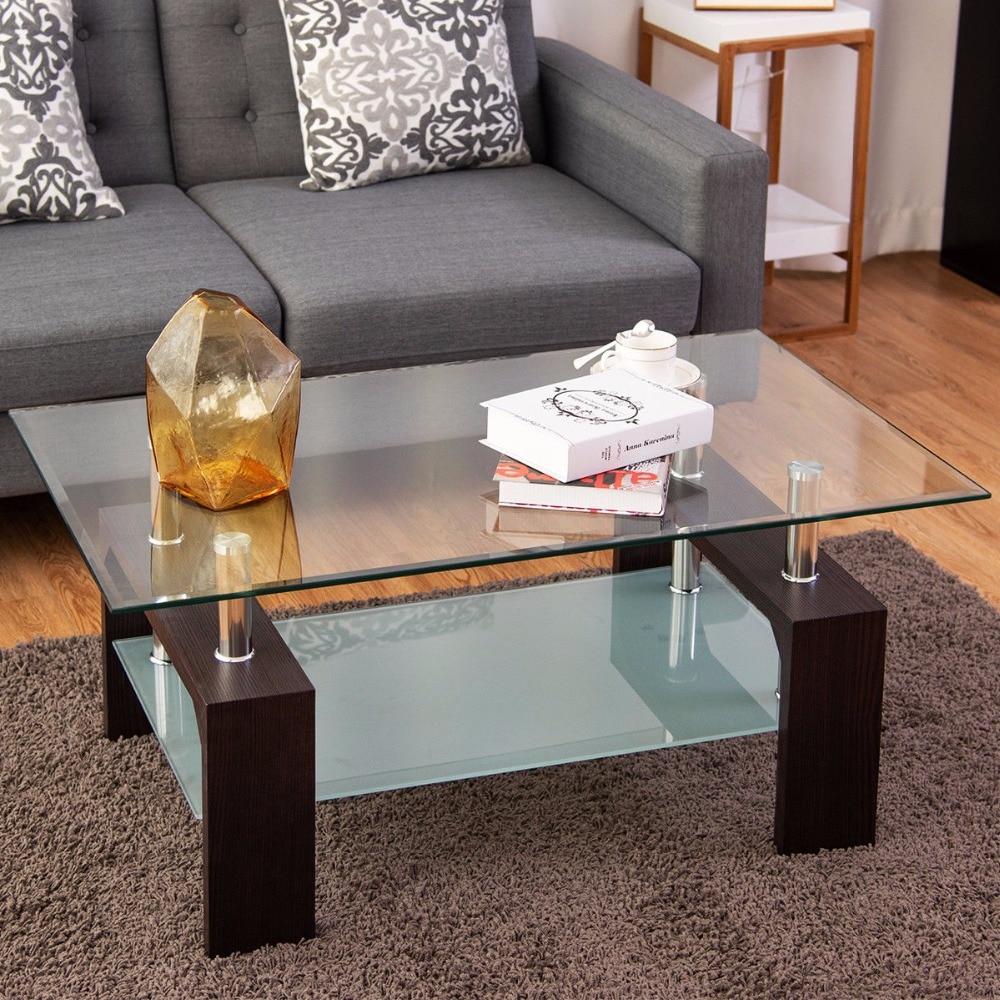 Flynn - Modern Nordic Rectangular Glass Coffee Table - Veooy