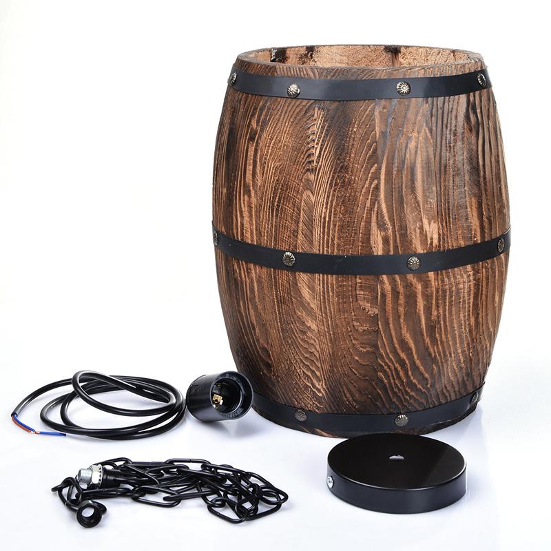 Erato - Hanging Wooden Wine Barrel Light - Veooy