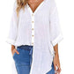 Womens Casual Cotton Linen Shirts Plus Size Baggy High Low Blouse Mid-long Boyfriend Shirts Work Plain Tops
