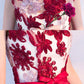 Cute Burgundy 3D Lace High Low Prom Dress, Lace Homecoming Dress - Veooy