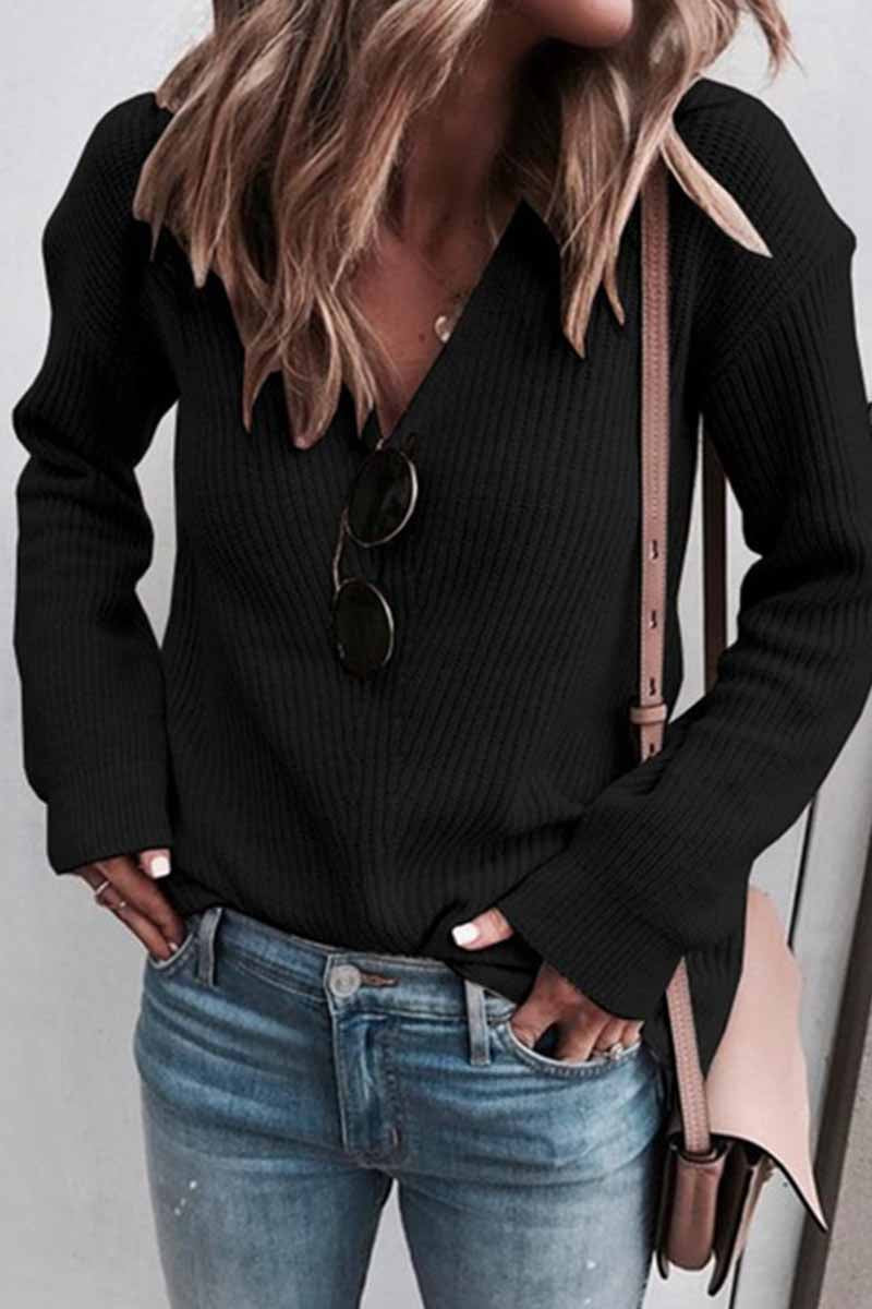 Sexy Fashion V-neck Knitted Sweater(5 Colors) 💖