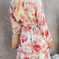 Women's Shirt Dress Knee Length Dress - Long Sleeve Floral Patchwork Print Fall Winter Casual Rainbow S M L XL XXL