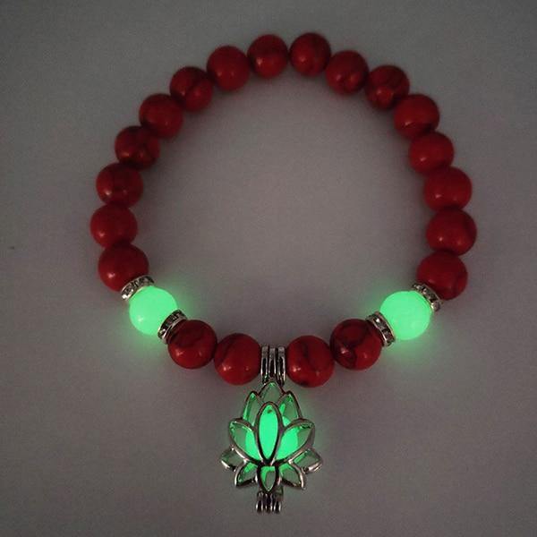 Glow in the Dark Lotus Stone Bracelet - Veooy