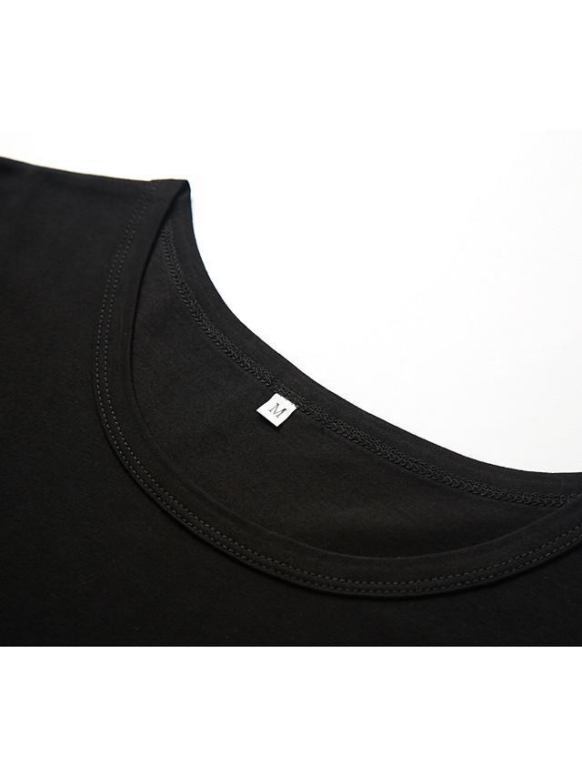 Women's T shirt Cat Graphic Cartoon Print Round Neck Tops 100% Cotton Basic Basic Top Black