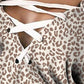 Women's Shift Dress Short Mini Dress Long Sleeve Leopard Lace up Patchwork Print Fall Winter Off Shoulder Plus Size Sexy Loose Gray S M L XL XXL 3XL-0222824